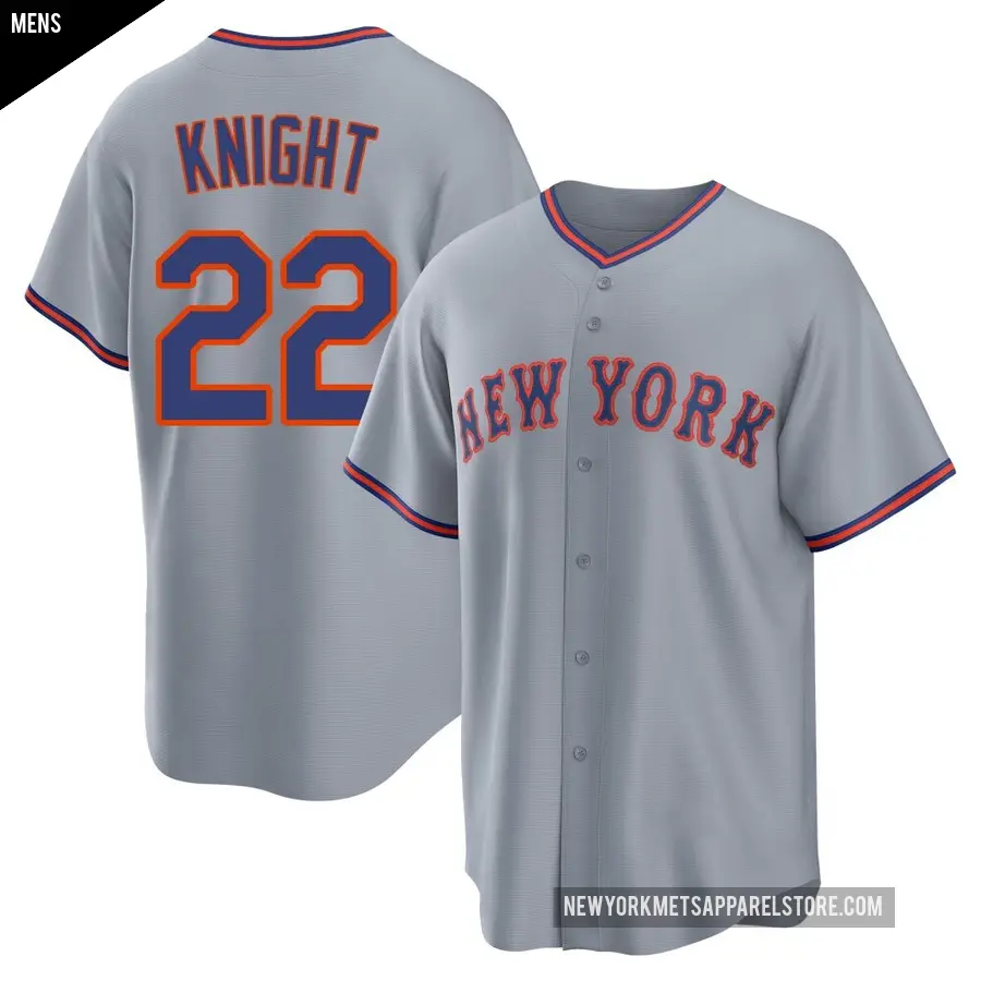 Men's New York Mets ＃22 Ray Knight Replica Gray Away 2.0 Jersey