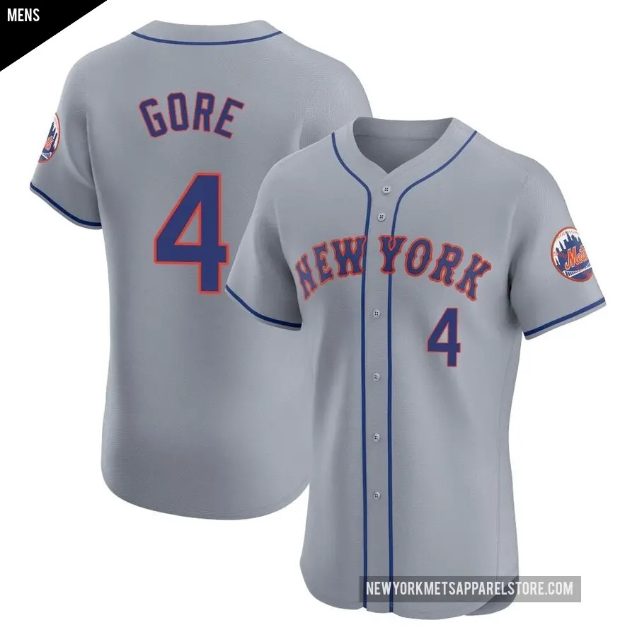 Men's New York Mets ＃4 Terrance Gore Elite Gray Road Jersey