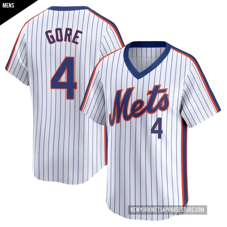 Men's New York Mets ＃4 Terrance Gore Limited White Cooperstown Collection Jersey