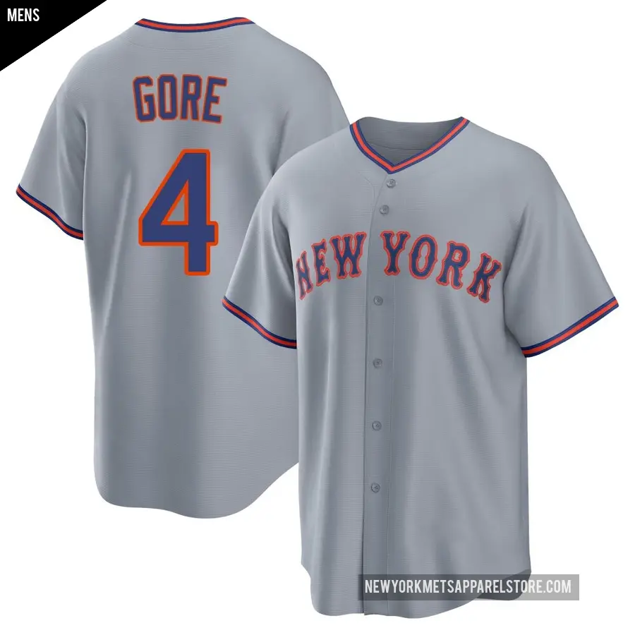 Men's New York Mets ＃4 Terrance Gore Replica Gray Away 2.0 Jersey