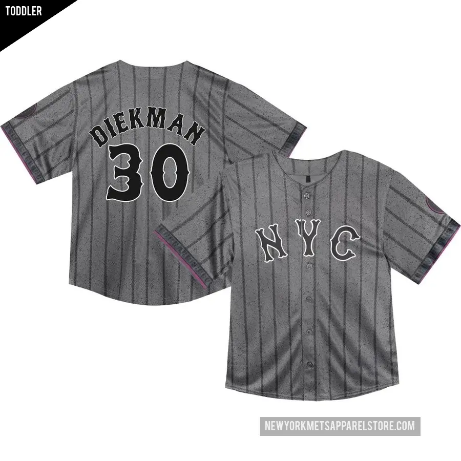Toddler New York Mets ＃30 Jake Diekman Limited Graphite 2024 City Connect Jersey