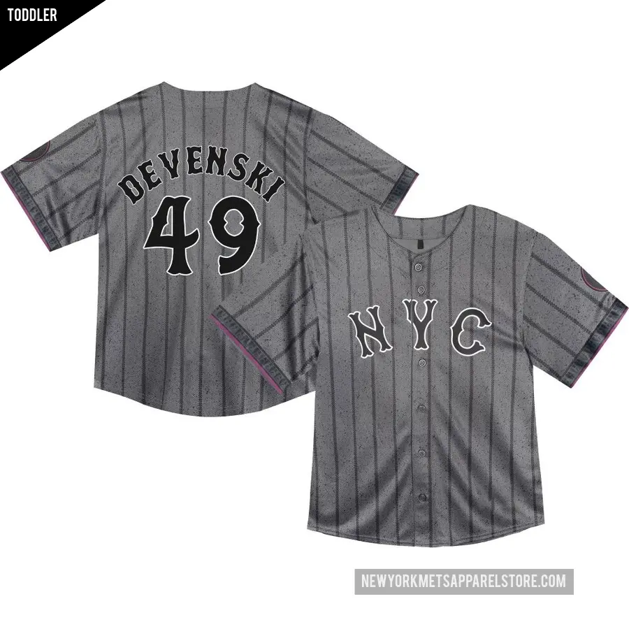 Toddler New York Mets ＃49 Chris Devenski Limited Graphite 2024 City Connect Jersey