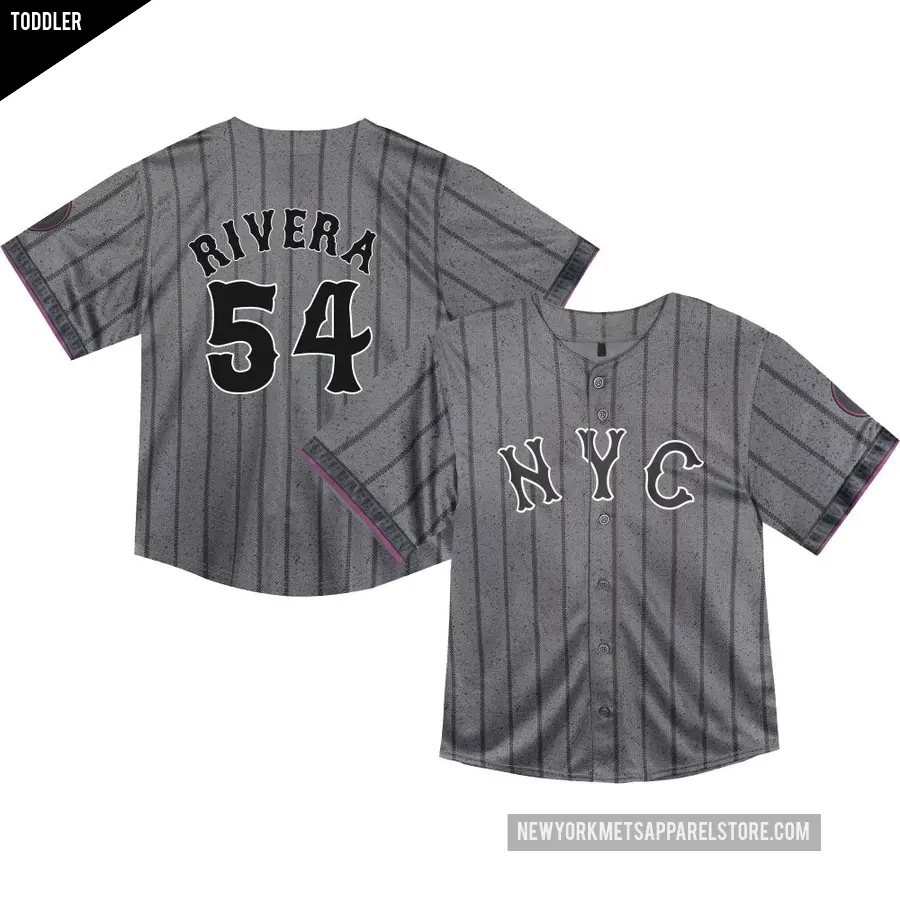 Toddler New York Mets ＃54 T.J. Rivera Limited Graphite 2024 City Connect Jersey