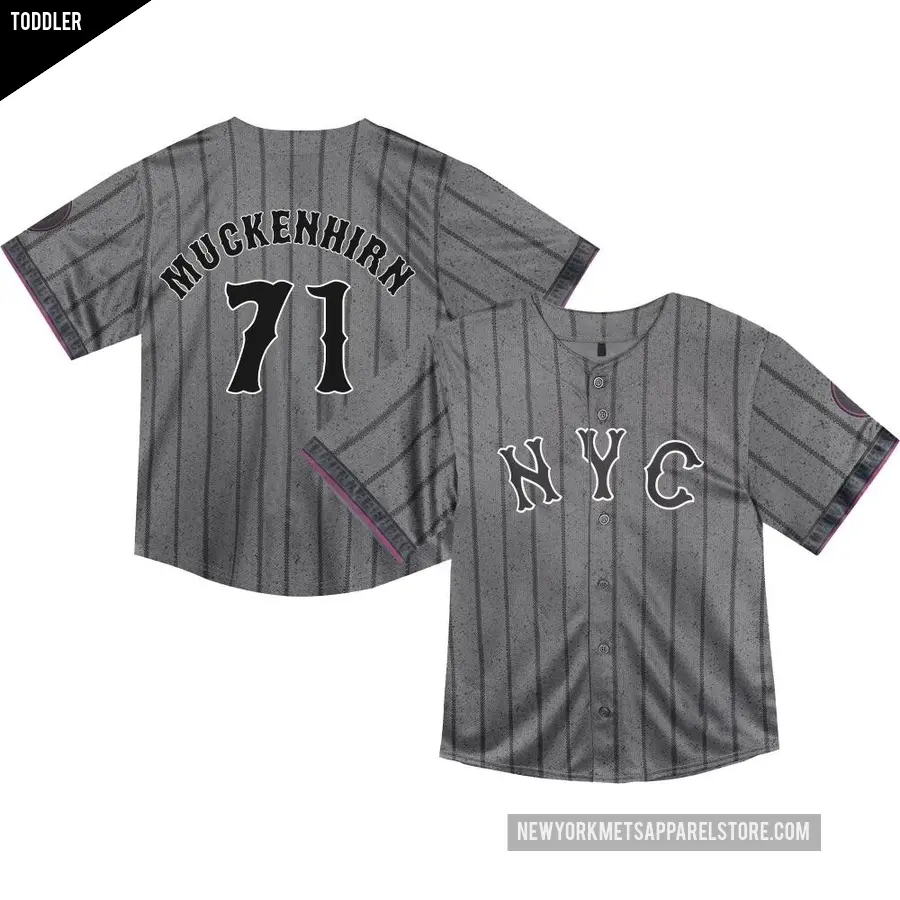 Toddler New York Mets ＃71 Zach Muckenhirn Limited Graphite 2024 City Connect Jersey