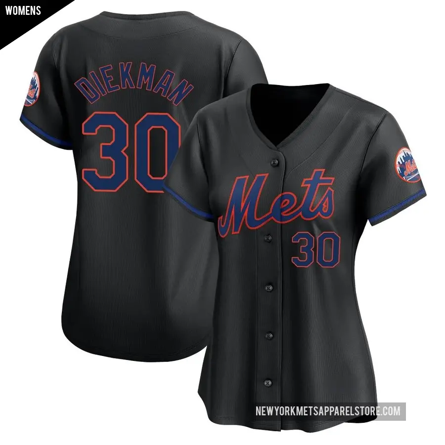 Women's New York Mets ＃30 Jake Diekman Limited Black Alternate Jersey