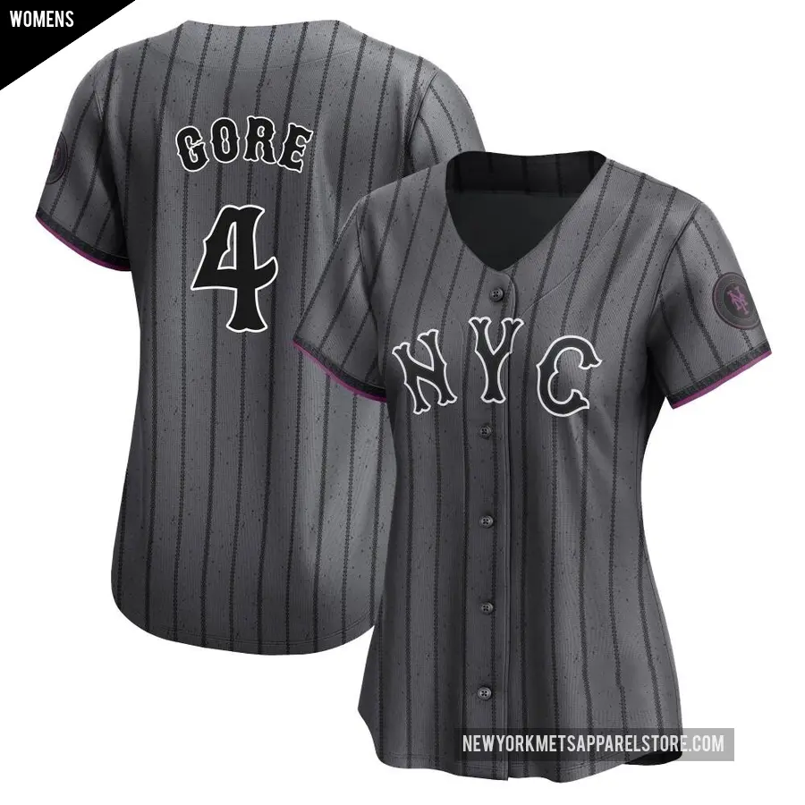 Women's New York Mets ＃4 Terrance Gore Limited Graphite 2024 City Connect Jersey