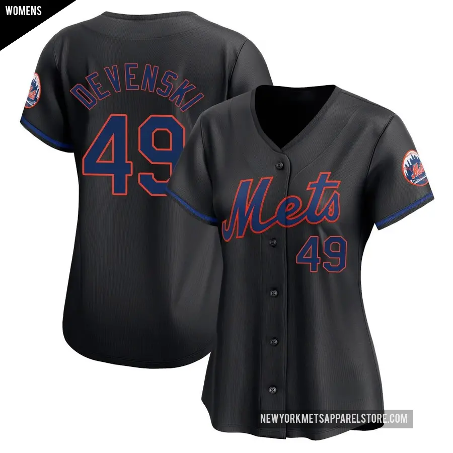 Women's New York Mets ＃49 Chris Devenski Limited Black Alternate Jersey