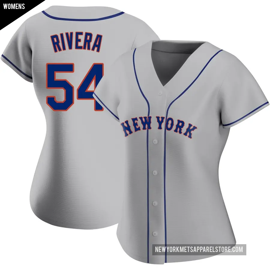 Women&#039;s New York Mets &#65283;54 T.J. Rivera Authentic Gray Road Jersey