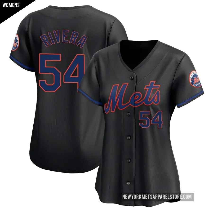 Women's New York Mets ＃54 T.J. Rivera Limited Black Alternate Jersey