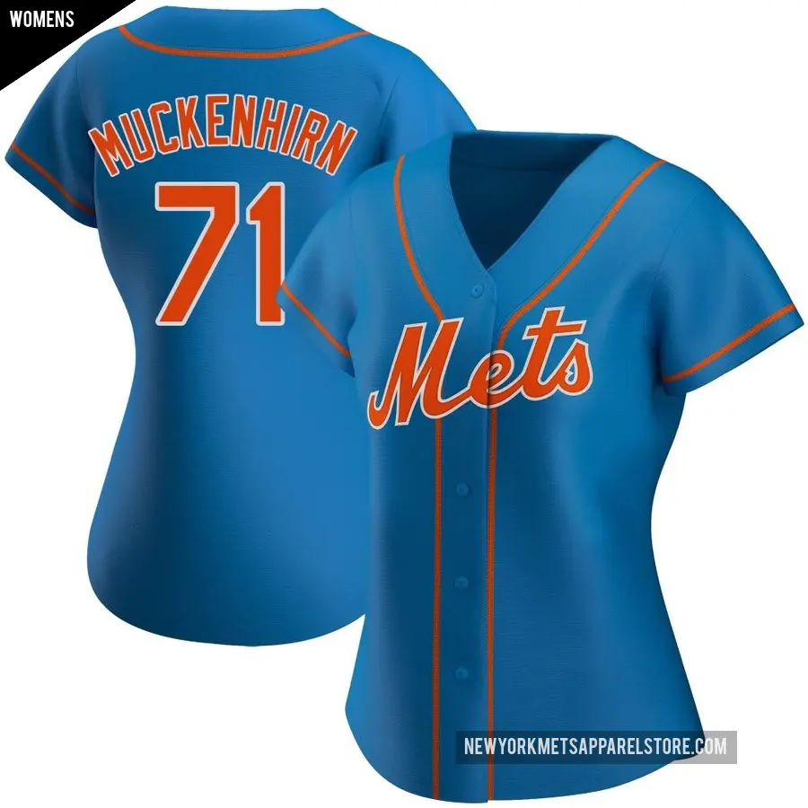 Women&#039;s New York Mets &#65283;71 Zach Muckenhirn Authentic Royal Alternate Jersey