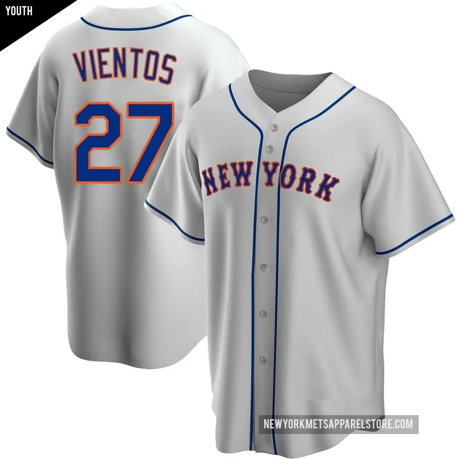 Youth New York Mets &#65283;27 Mark Vientos Replica Gray Road Jersey