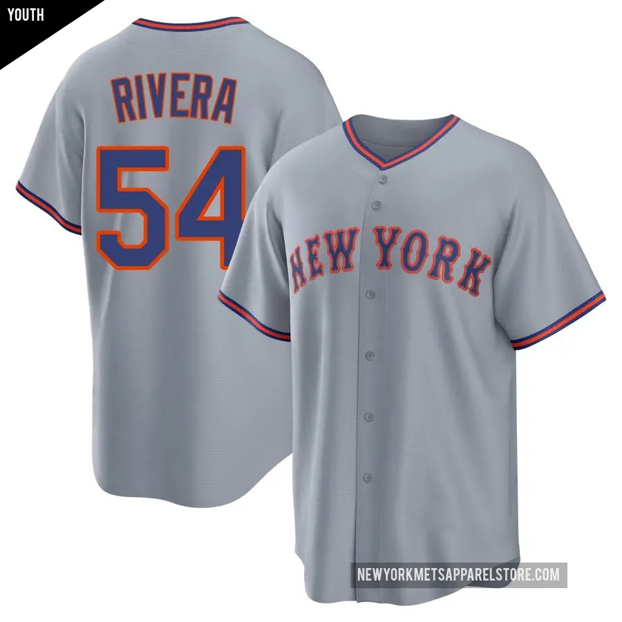 Youth New York Mets ＃54 T.J. Rivera Replica Gray Away 2.0 Jersey