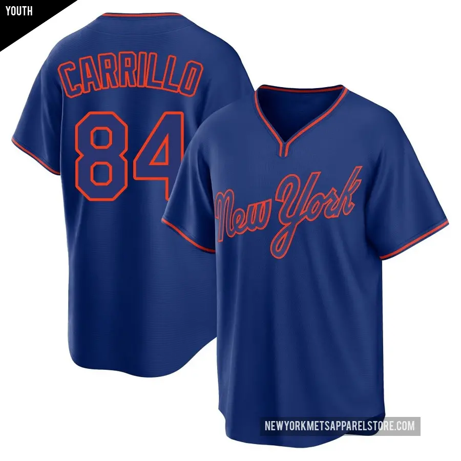 Youth New York Mets ＃84 Alejandro Carrillo Replica Royal Alternate 2 Jersey